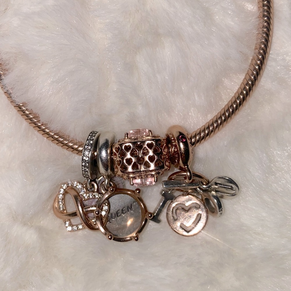 Rose Gold Pandora Charm Bracelet